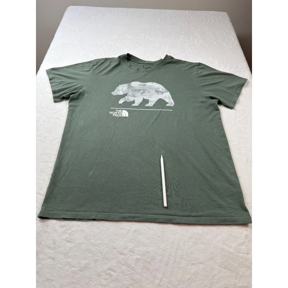 The North Face Graphic Tee Mens Large‎ Green Fair Bear Mountain ML056